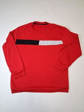 Dreaming Red Crewneck Sweatshirt with Black & Gray Stripe